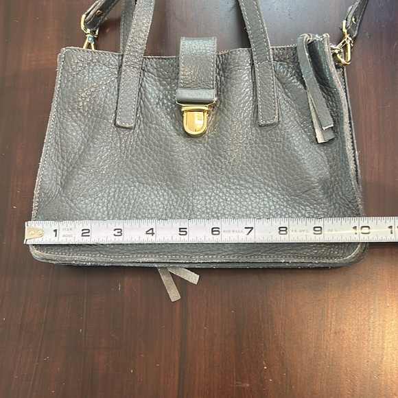 Roots Grey Pebbled Leather Multipocket Crossbody Bag Vintage - Picture 4 of 17